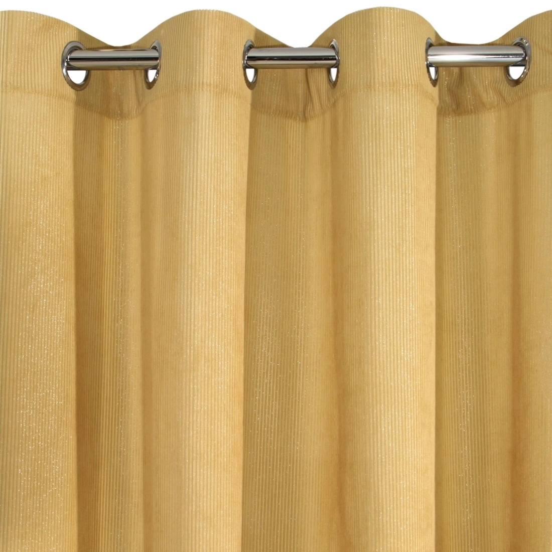 Závěs 140 × 270 cm sametový hořčicový na kovových kroužcích CLARISA Diva Line