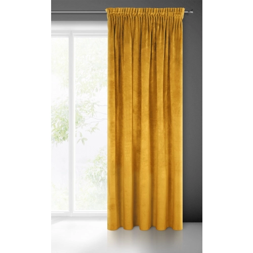 Záves 140x270 cm zamatový horčicový na riasiacu pásku Diva Line RIA