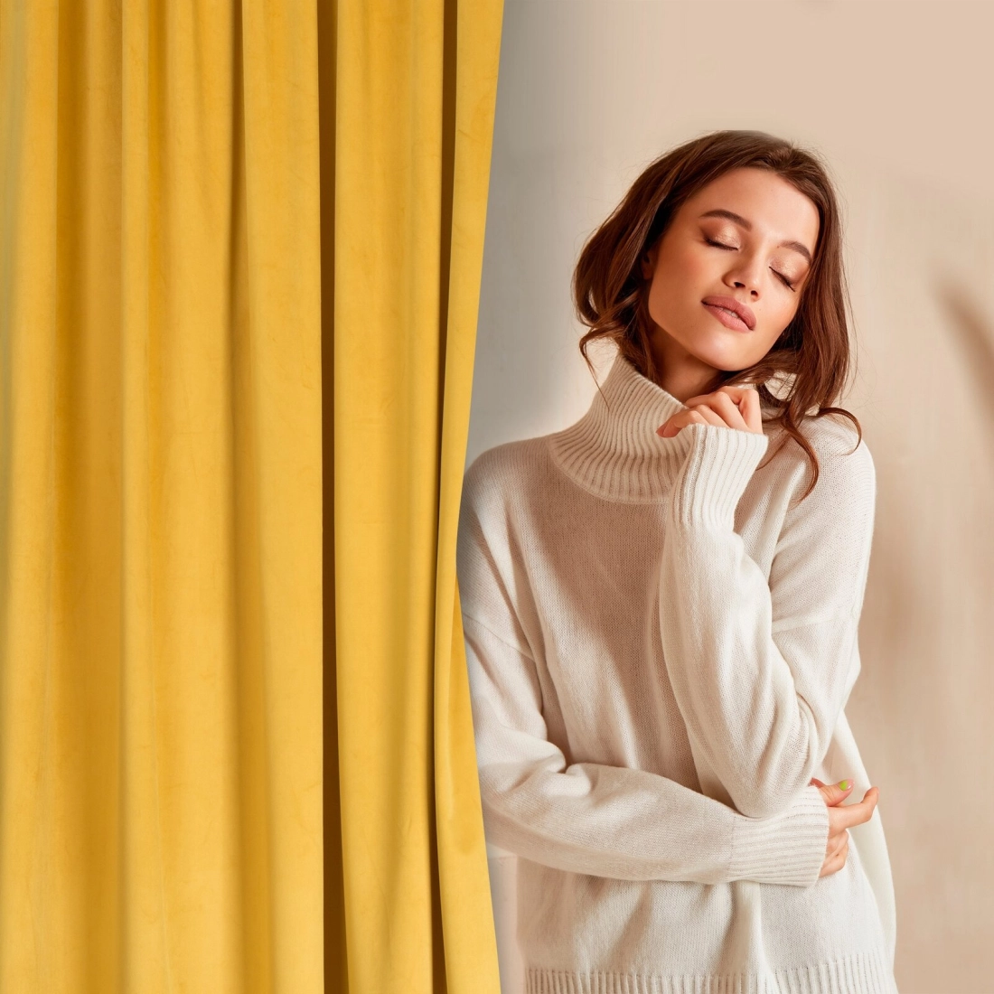 Záves 140x270 cm zamatový horčicový na riasiacu pásku ROSA Design 91