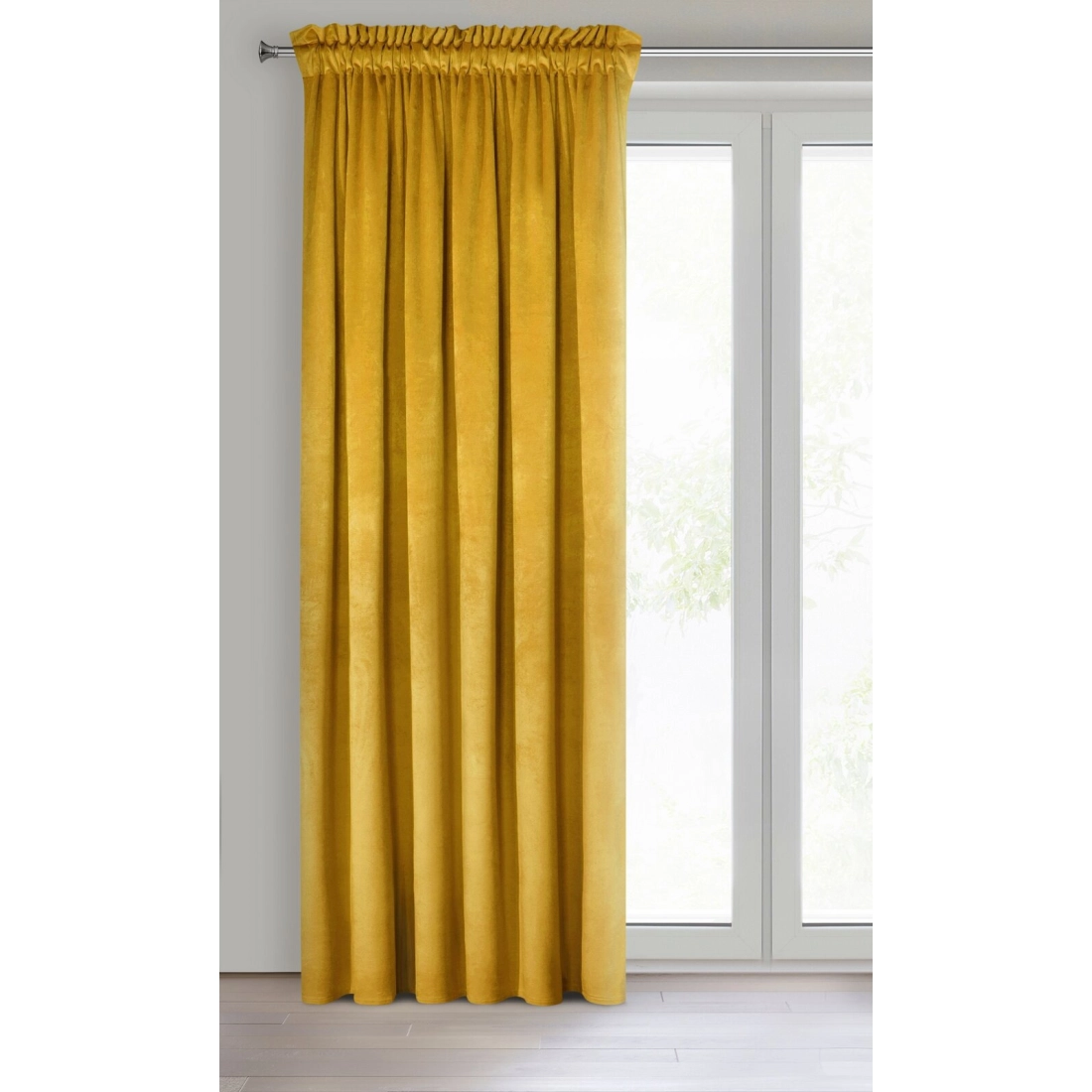 Záves 140x270 cm zamatový horčicový na riasiacu pásku ROSA Design 91