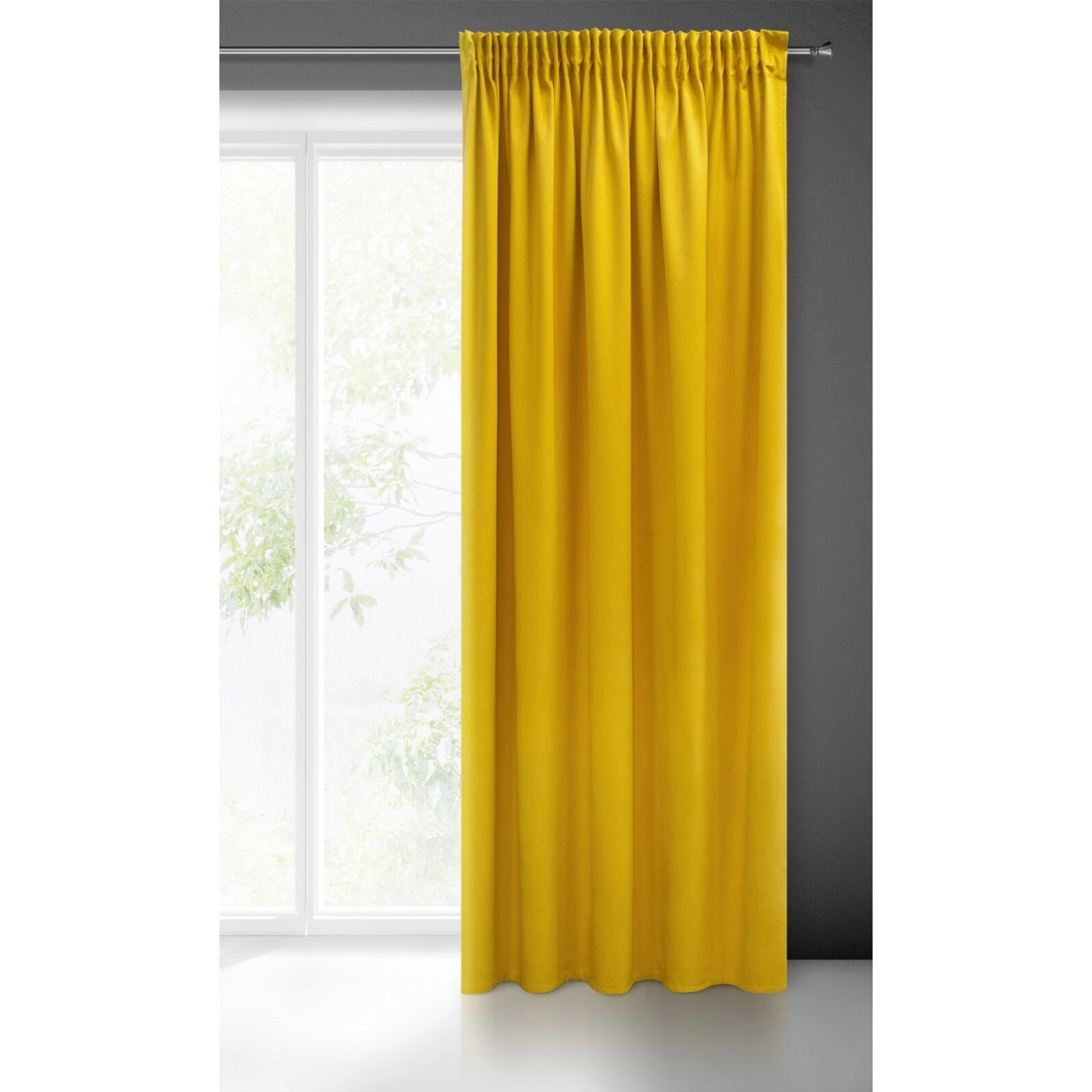 Záves 140x270 cm zamatový horčicový na riasiacu pásku SIBEL Pierre Cardin