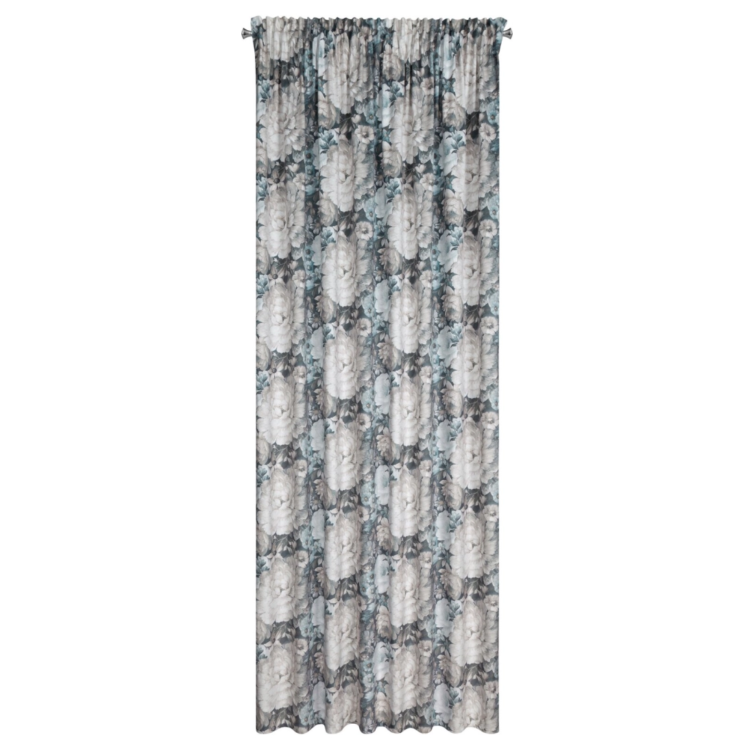 Záves 140x270 cm zamatový krémový, modrý na riasiacu pásku LUCIA