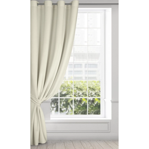 Záves 140x270 cm zamatový krémový na kovové krúžky ANTARA