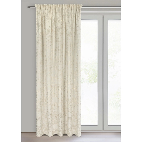 Záves 140x270 cm zamatový krémový na riasiacu pásku FELIS