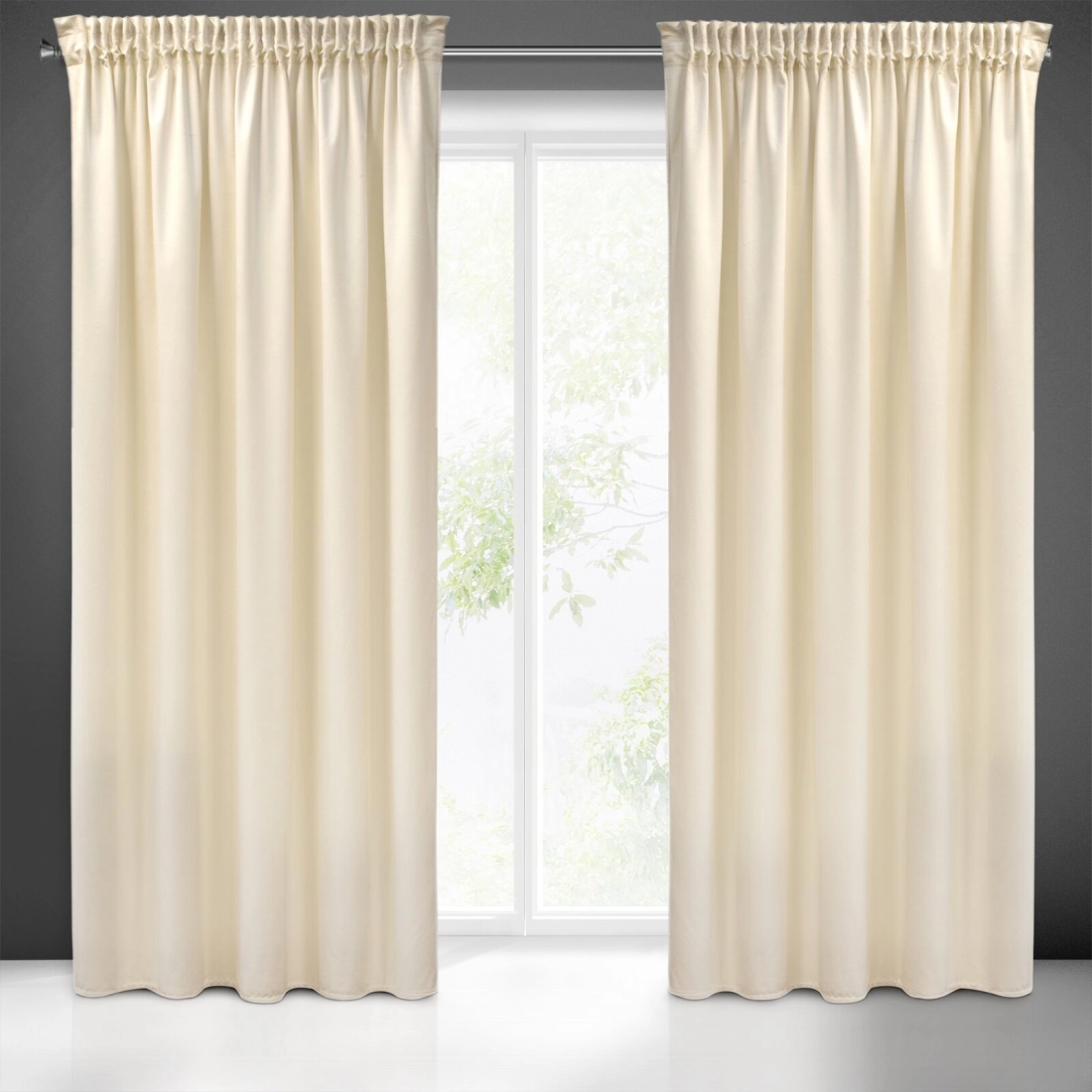 Záves 140x270 cm zamatový krémový na riasiacu pásku SIBEL Pierre Cardin