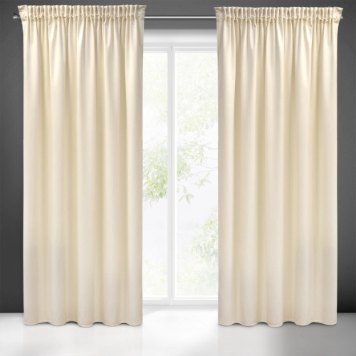 Záves 140x270 cm zamatový krémový na riasiacu pásku SIBEL Pierre Cardin