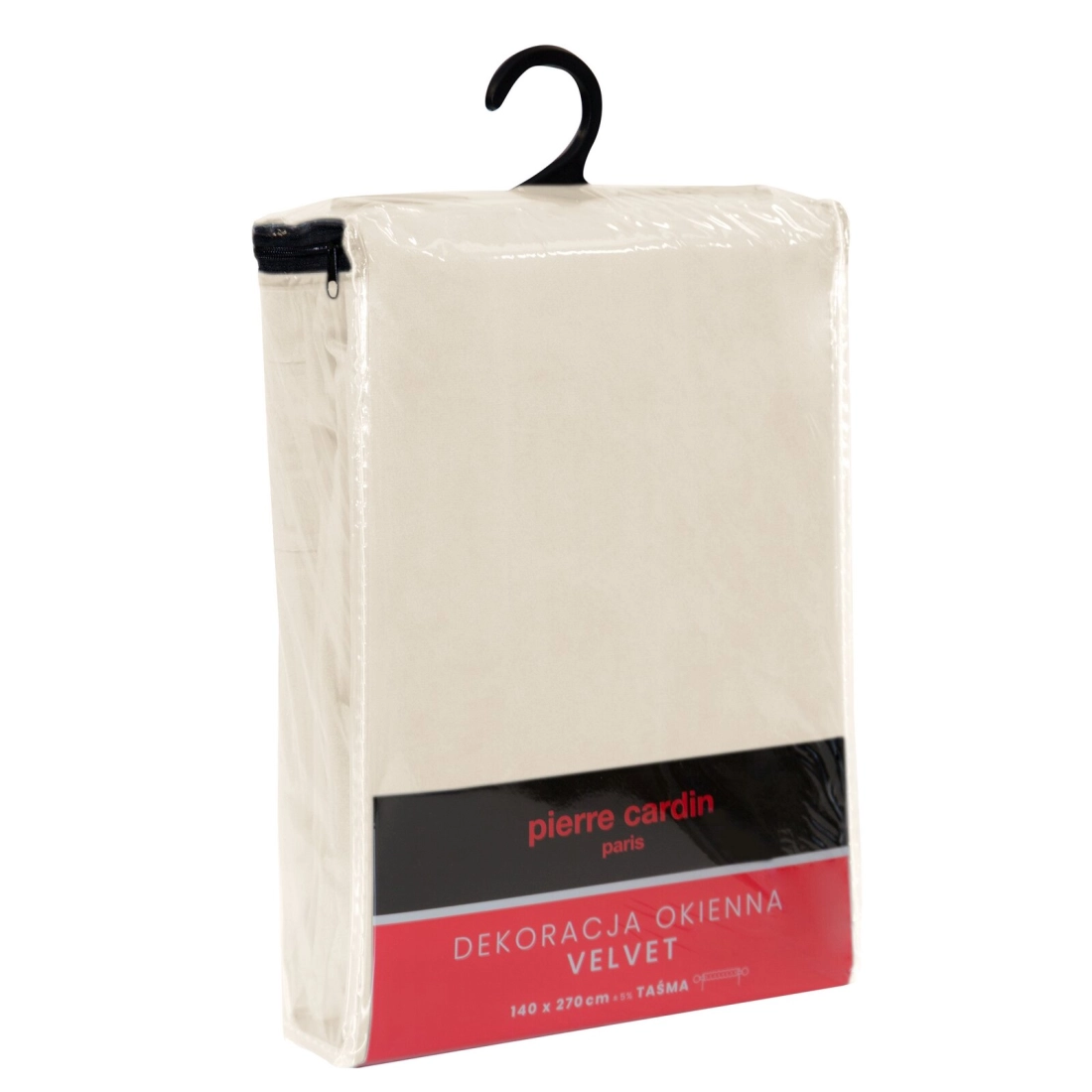 Záves 140x270 cm zamatový krémový na riasiacu pásku SIBEL Pierre Cardin