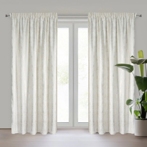 Záves 140x270 cm zamatový krémový šampanský na riasiacu pásku INGRID