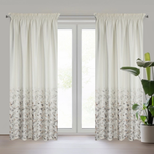 Záves 140x270 cm zamatový krémový šampanský na riasiacu pásku MARIELA