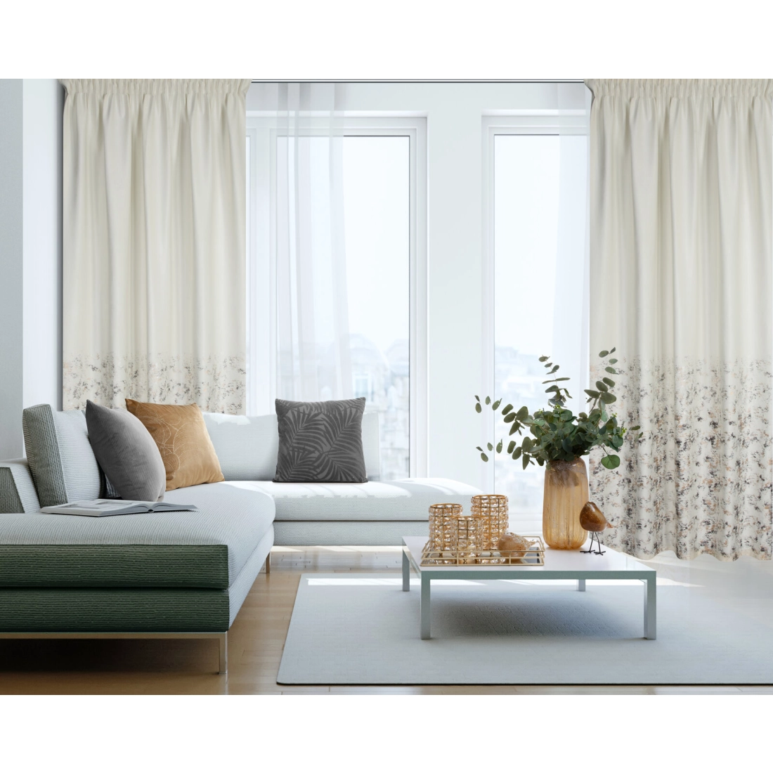 Záves 140x270 cm zamatový krémový šampanský na riasiacu pásku MARIELA