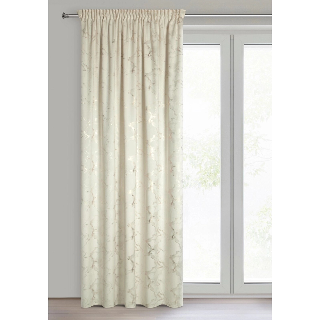 Záves 140x270 cm zamatový krémový šampanský na riasiacu pásku RAJA