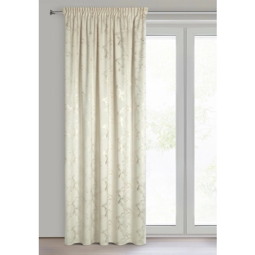 Záves 140x270 cm zamatový krémový šampanský na riasiacu pásku RAJA