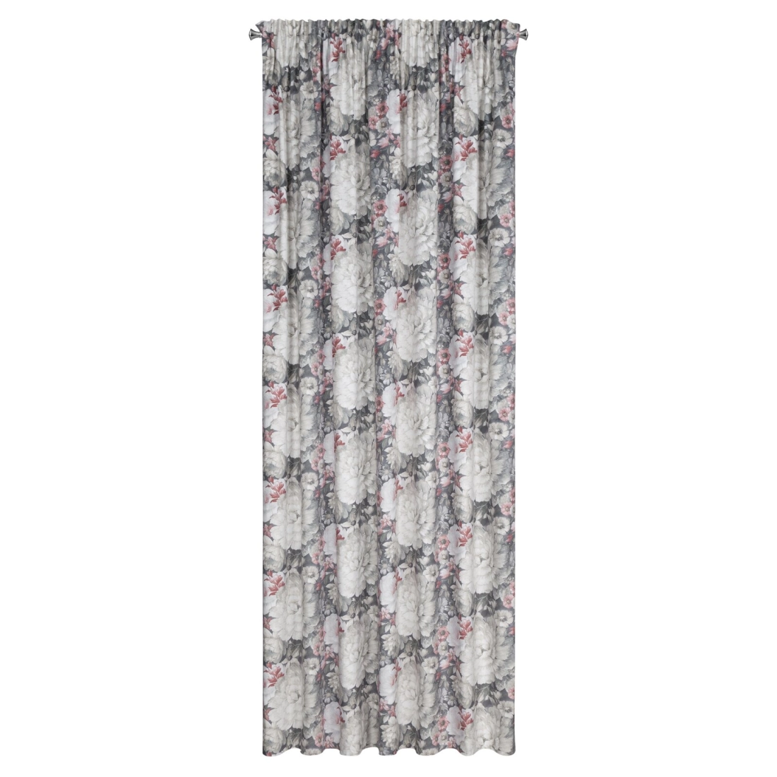 Záves 140x270 cm zamatový krémový, tmavoružový na riasiacu pásku LUCIA