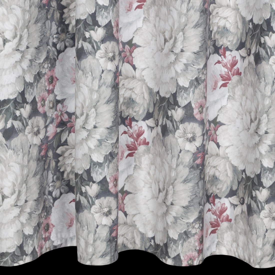 Záves 140x270 cm zamatový krémový, tmavoružový na riasiacu pásku LUCIA