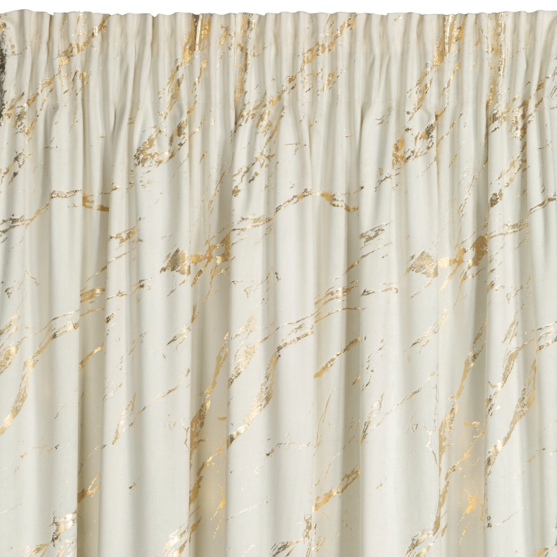 Záves 140x270 cm zamatový krémový zlatistý na riasiacu pásku MOLLY