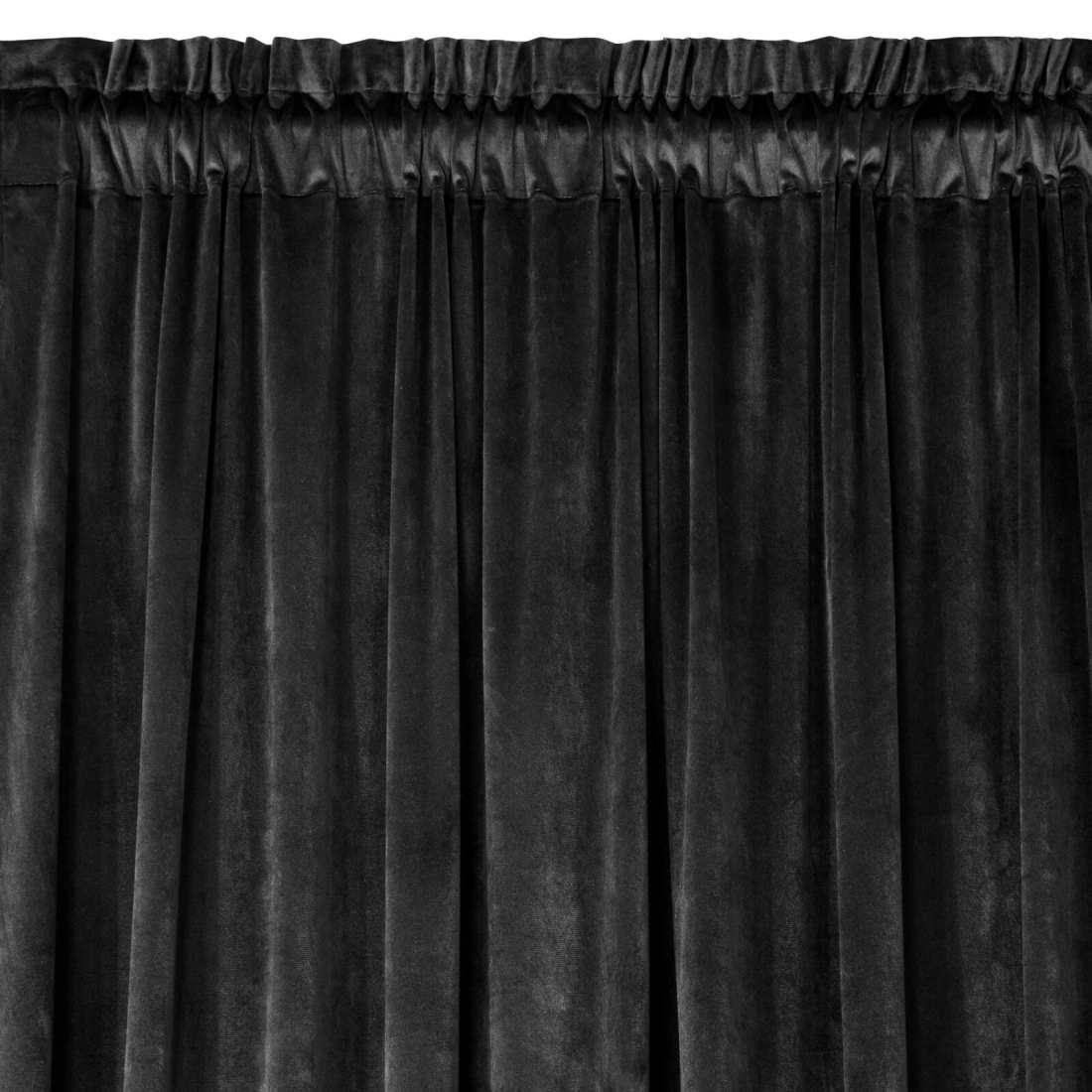 Záves 140x270 cm zamatový matný čierny na riasiacu pásku MELANIE