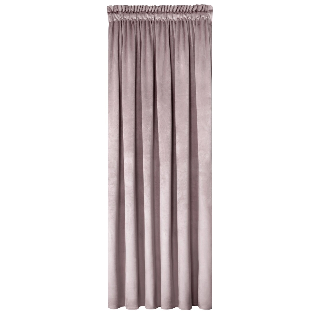 Záves 140x270 cm zamatový matný púdrovo ružový na riasiacu pásku MELANIE