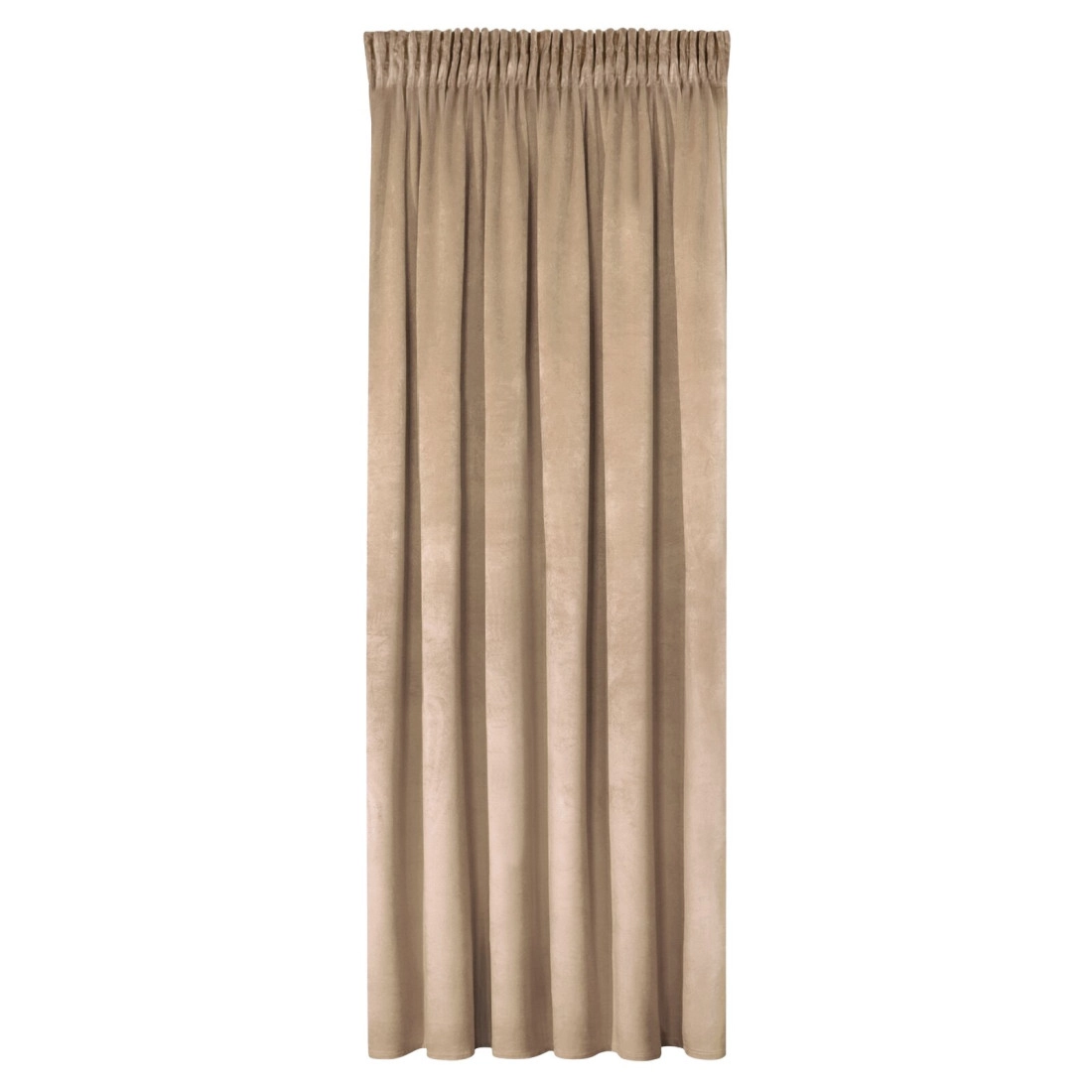 Závěs 140x270 cm sametový matný tmavě béžový na řasící pásku MELANIE