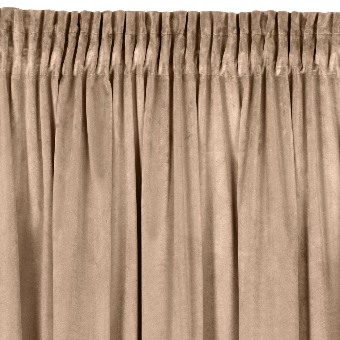 Závěs 140x270 cm sametový matný tmavě béžový na řasící pásku MELANIE