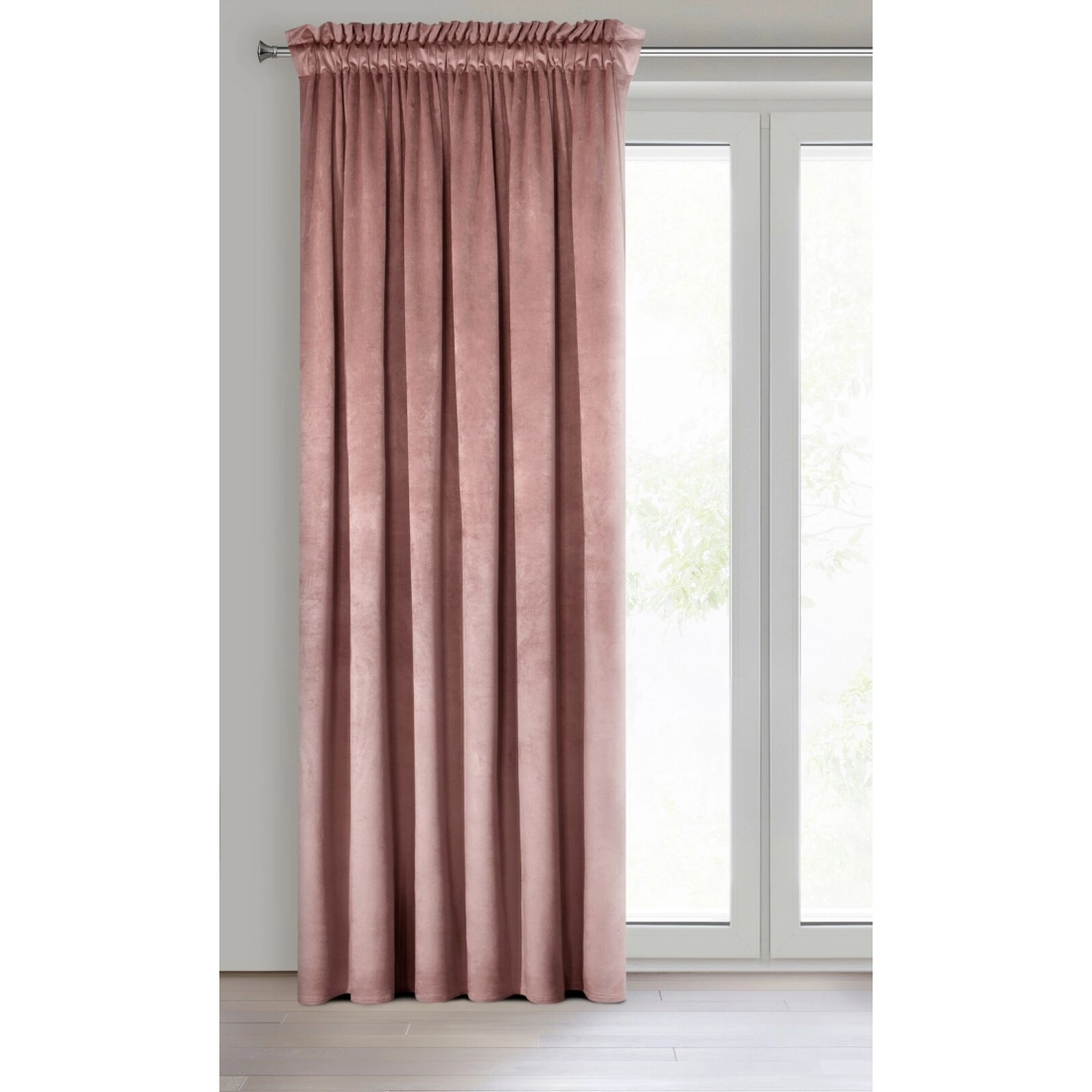 Záves 140x270 cm zamatový matný tmavoružový na riasiacu pásku MELANIE