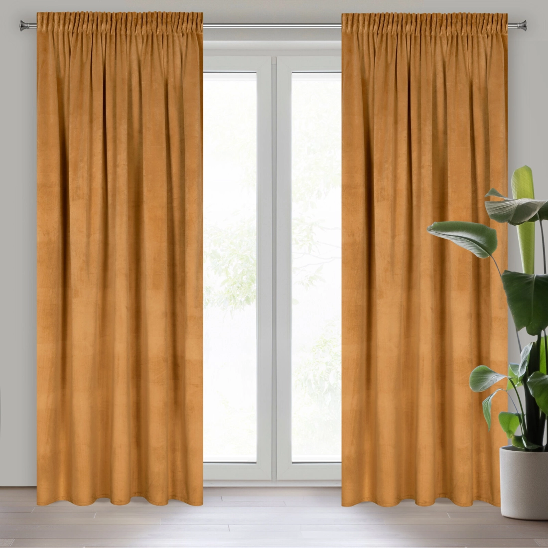 Záves 140x270 cm zamatový medový na riasiacu pásku ROSA Design 91