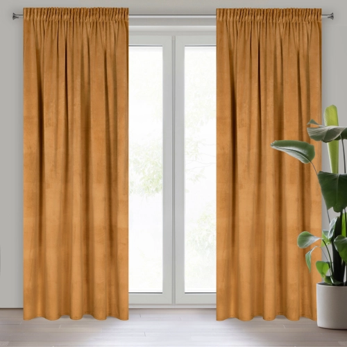 Záves 140x270 cm zamatový medový na riasiacu pásku ROSA Design 91