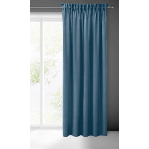 Záves 140x270 cm zamatový modrý na riasiacu pásku SIBEL Pierre Cardin