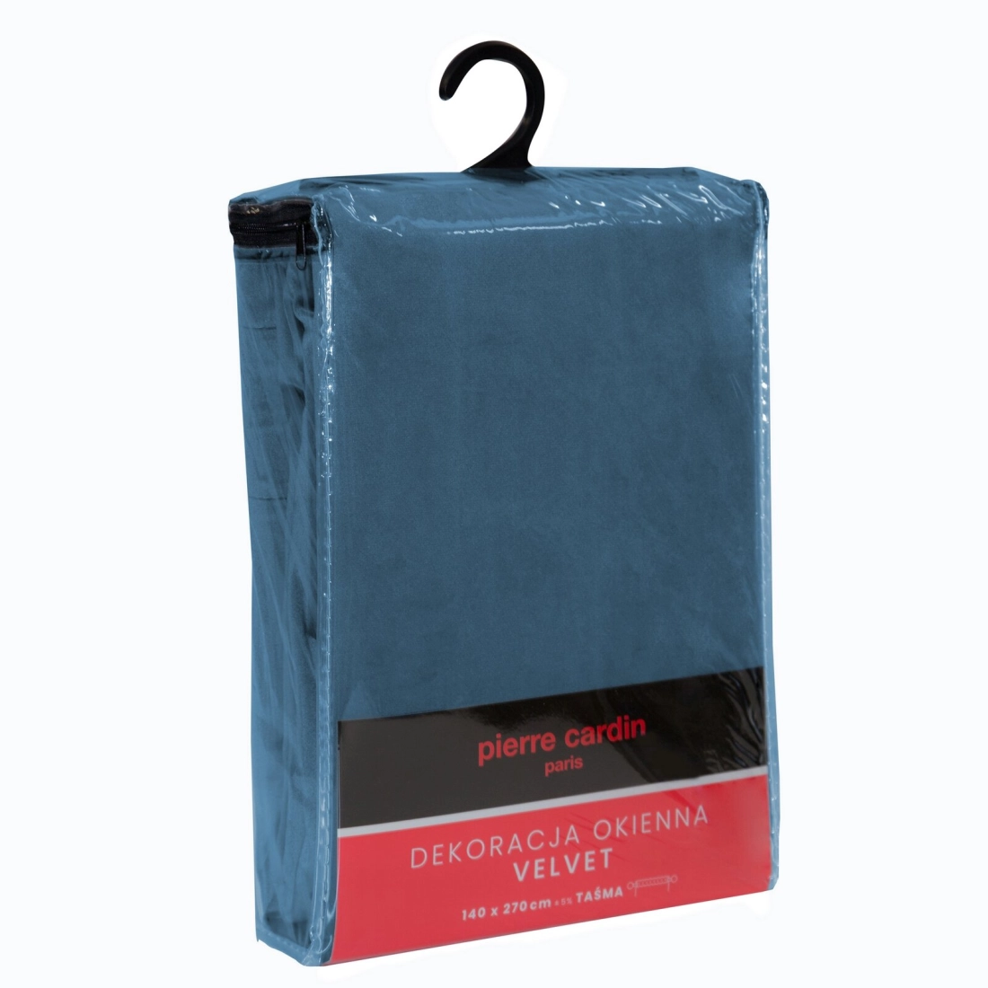 Záves 140x270 cm zamatový modrý na riasiacu pásku SIBEL Pierre Cardin