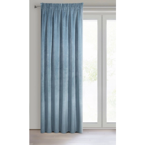 Záves 140x270 cm zamatový modrý na riasiacu pásku VILLA