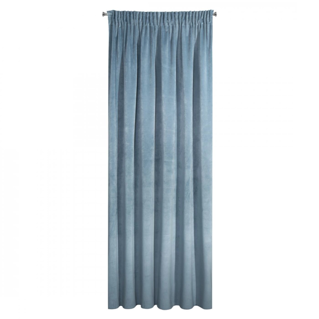 Záves 140x270 cm zamatový modrý na riasiacu pásku VILLA