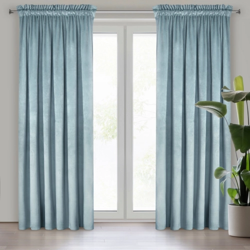 Záves 140x270 cm zamatový morsky na riasiacu pásku MELANIE