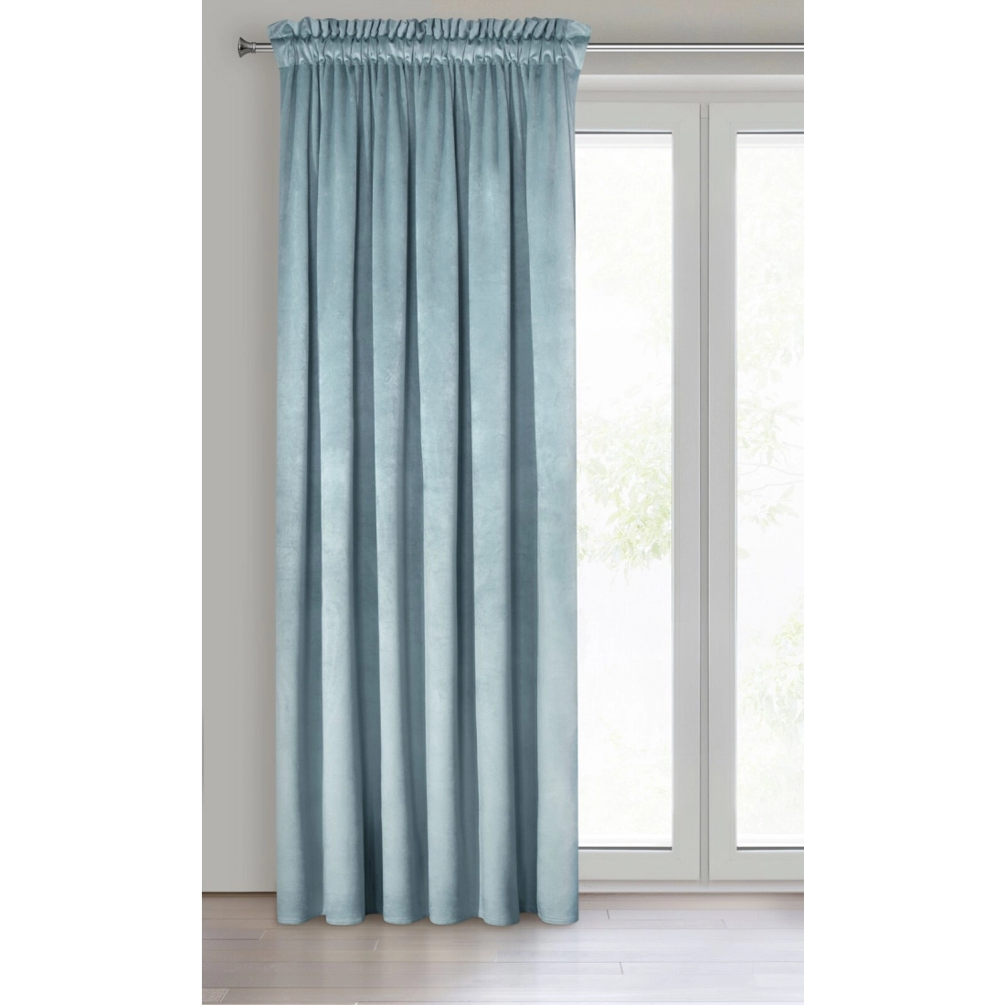 Záves 140x270 cm zamatový morsky na riasiacu pásku MELANIE