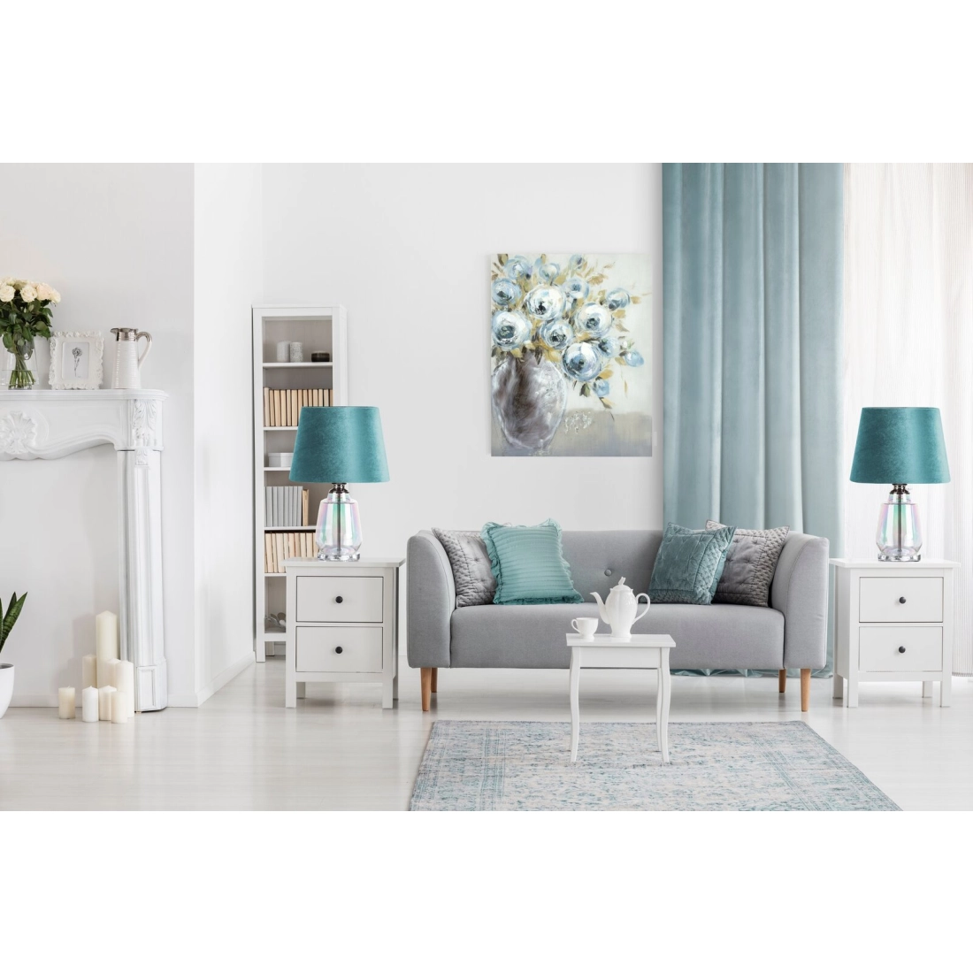 Záves 140x270 cm zamatový morský na riasiacu pásku RIA Diva Line