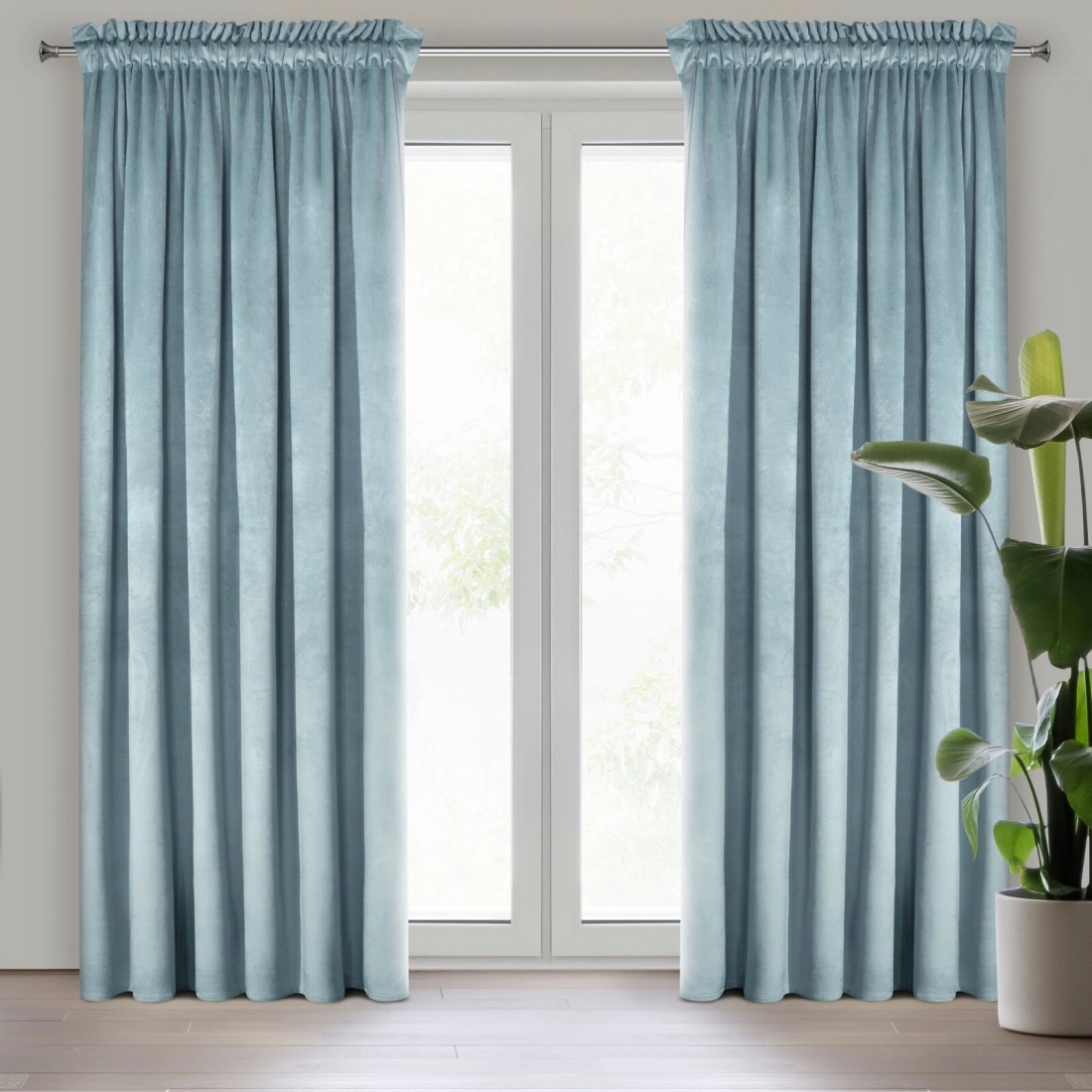 Záves 140x270 cm zamatový morský na riasiacu pásku ROSA Design 91