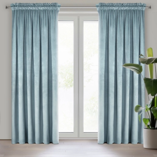 Záves 140x270 cm zamatový morský na riasiacu pásku ROSA Design 91