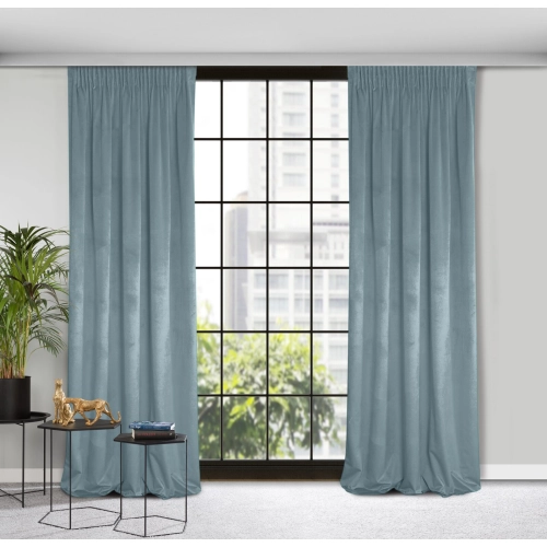 Záves 140x270 cm zamatový morský na riasiacu pásku ROSA Design 91