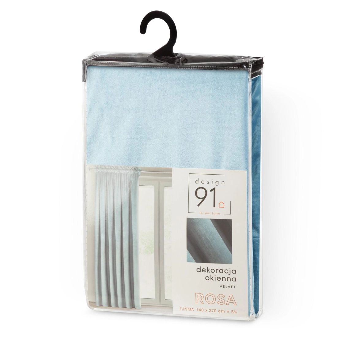 Záves 140x270 cm zamatový morský na riasiacu pásku ROSA Design 91