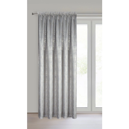 Záves 140x270 cm zamatový oceľový a šampanský na riasiacu pásku INGRID