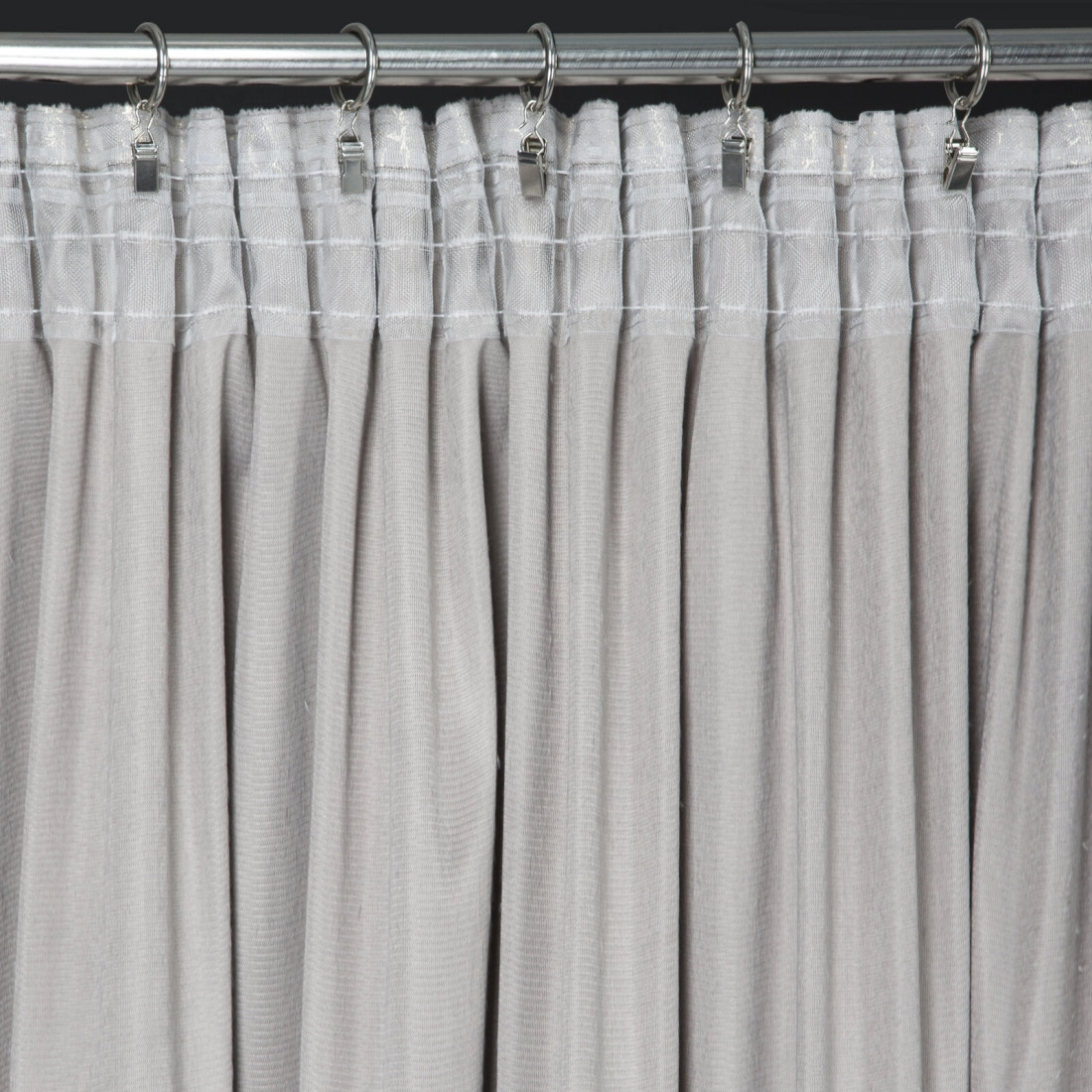 Záves 140x270 cm zamatový oceľový a šampanský na riasiacu pásku INGRID