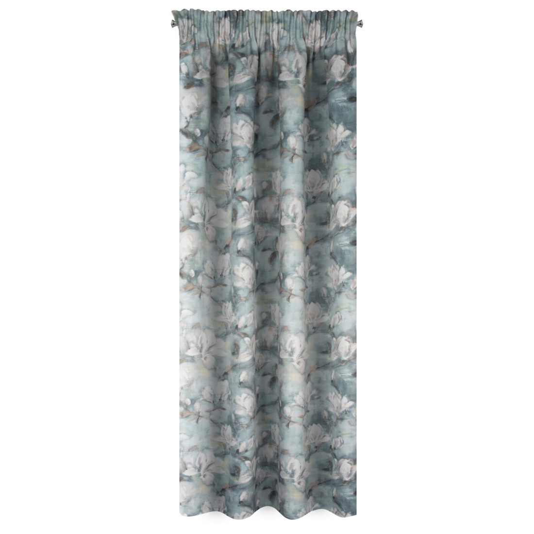 Záves 140x270 cm zamatový oceľový, krémový na riasiacu pásku GRACJA