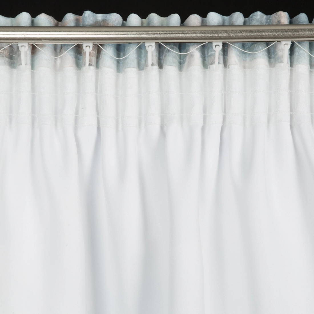 Záves 140x270 cm zamatový oceľový, krémový na riasiacu pásku GRACJA