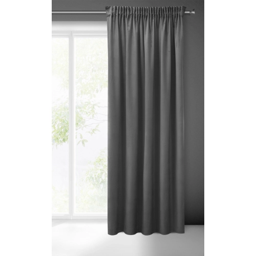 Záves 140x270 cm zamatový oceľový na riasiacu pásku SIBEL Pierre Cardin