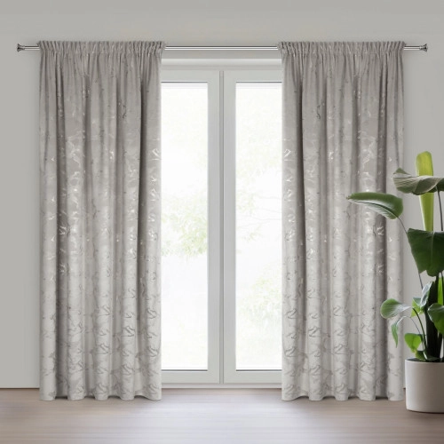 Záves 140x270 cm zamatový oceľový strieborný na riasiacu pásku RAJA