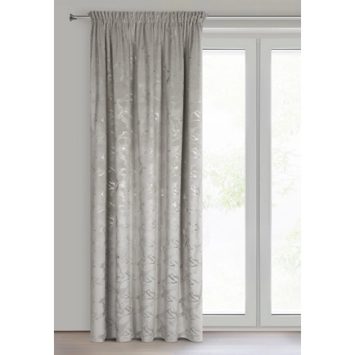 Záves 140x270 cm zamatový oceľový strieborný na riasiacu pásku RAJA