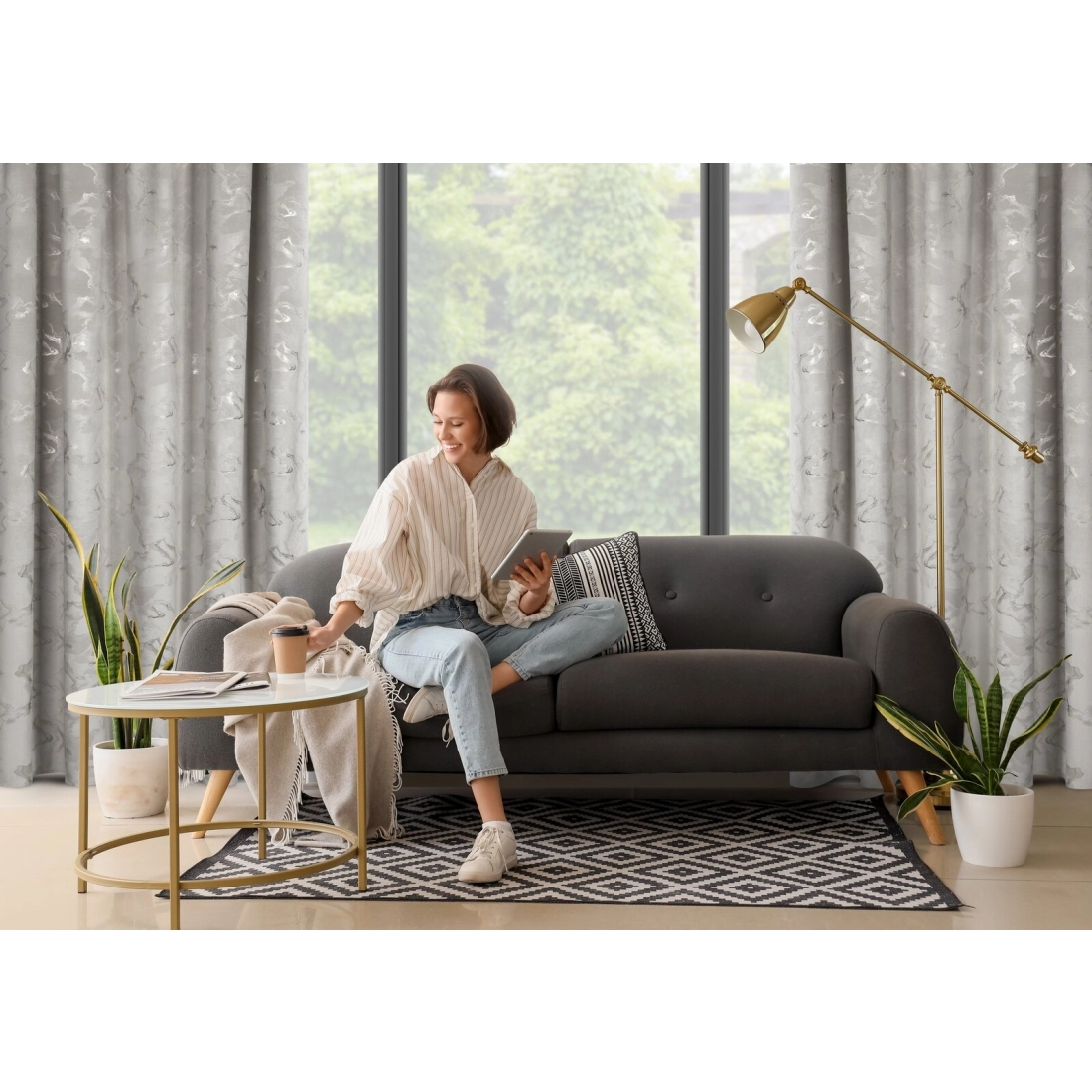 Záves 140x270 cm zamatový oceľový strieborný na riasiacu pásku RAJA