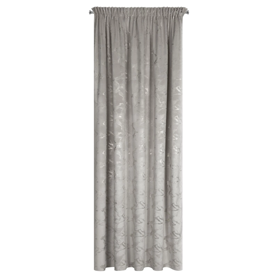 Záves 140x270 cm zamatový oceľový strieborný na riasiacu pásku RAJA