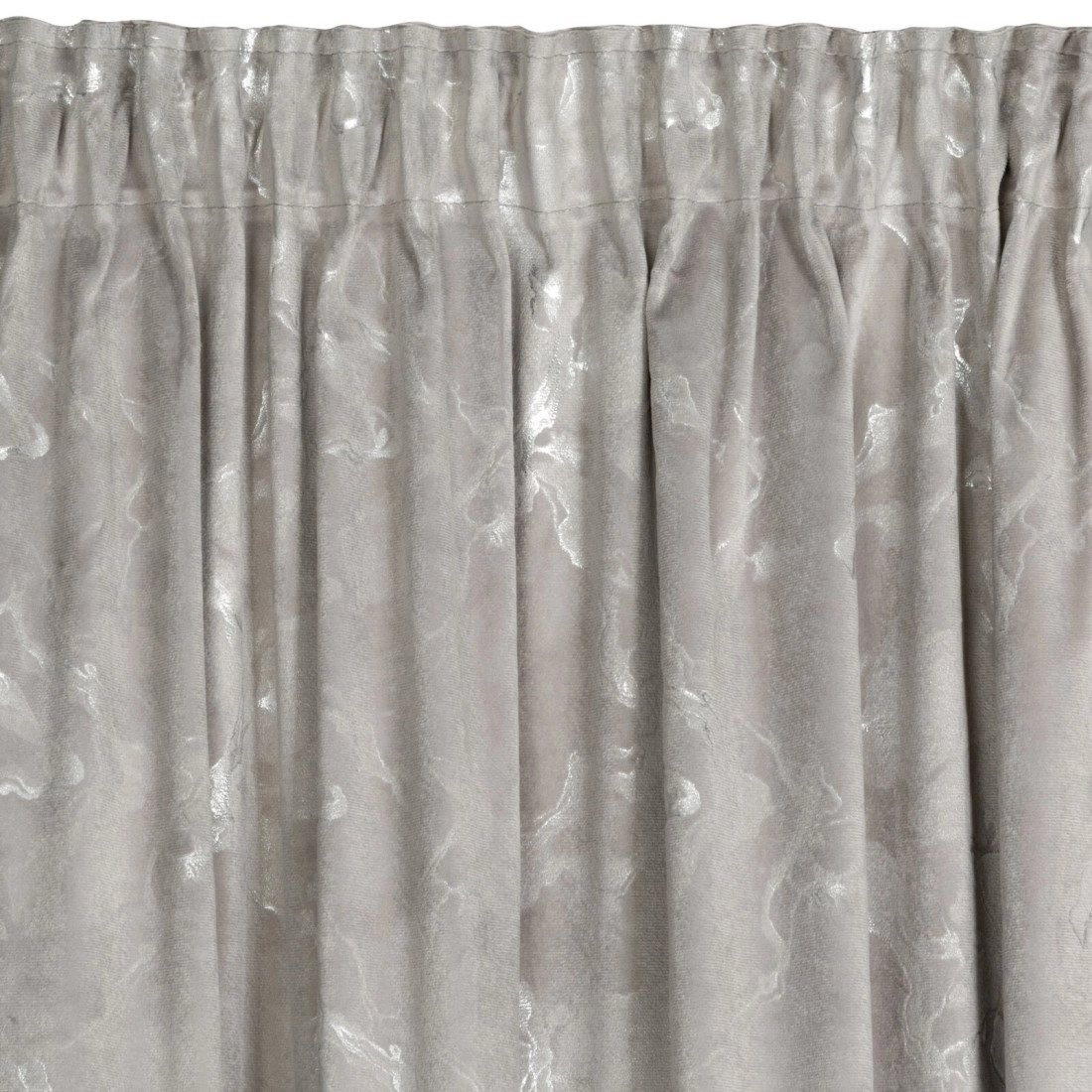 Záves 140x270 cm zamatový oceľový strieborný na riasiacu pásku RAJA