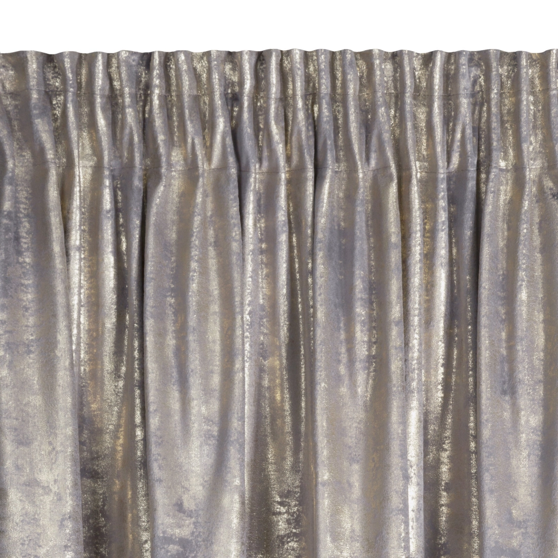 Záves 140x270 cm zamatový oceľový, zlatý na riasiacu pásku RENIA