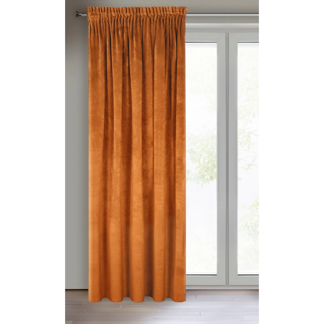 Záves 140x270 cm zamatový rudy na riasiacu pásku RIA Diva Line