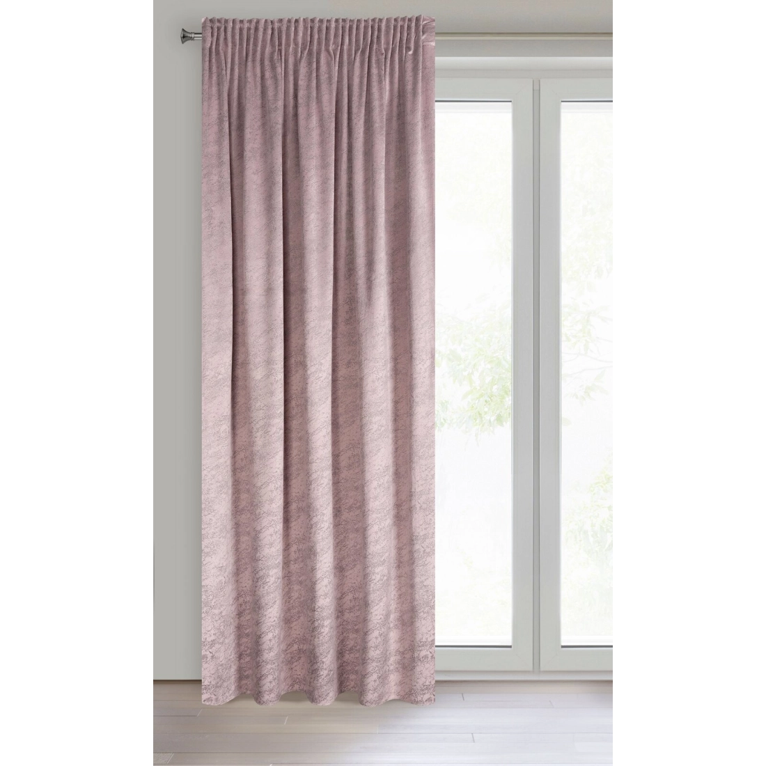 Záves 140x270 cm zamatový ružový na riasiacu pásku RIVA